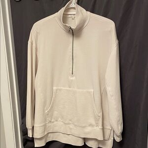 Z Supply Cream Half-Zip Sweatshirt Size Medium